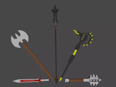 Low-Poly Sci-Fi Weapons Pack -From The Second Low-Poly Pack- Low-poly 3D model