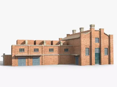 Factory x12 Low-poly 3D model