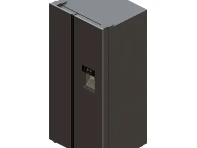 Side By Side Refrigerator With Water Stream 3D model