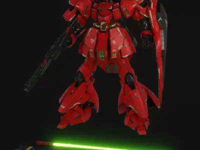 Nu gundam and Sazabi collection Blender version 3D Model Pack