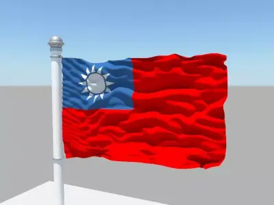 Taiwan flag 3D model