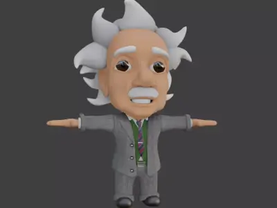Cartoon Albert Einstein Not Rigged 3D model