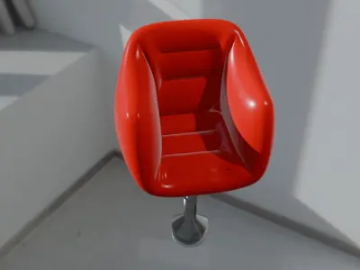 red chair architectural  Low-poly 3D model