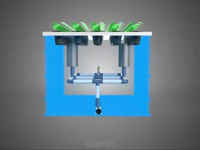 AEROPONICS BOX GRID SEEDLING PLANT ROOT TRAY CULTIVATION GARDEN 3D model