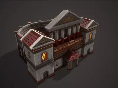 Roman Greek Odeum theatre Low-poly 3D model