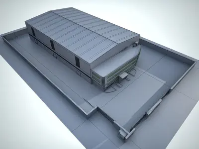 Industrial Building Factory 5 3D model