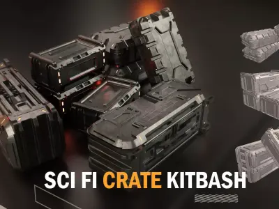 Sci Fi Crate Pack 3D model