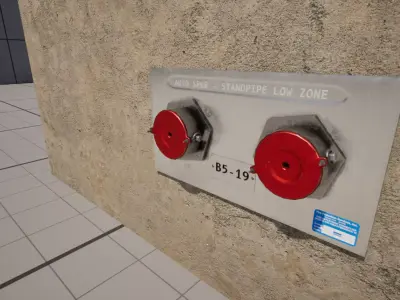 Fire Department Connection Low-poly 3D model