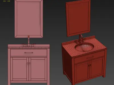 RH HUTTON SINGLE VANITY 3D model