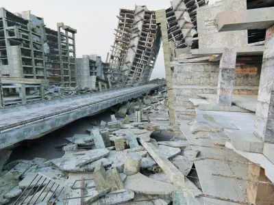 Ruined City Destroyed Cityscape 3D model