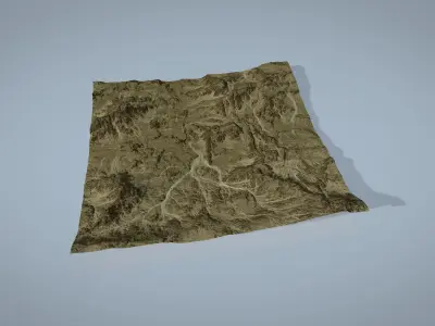 Rocky Desert Low-poly 3D model