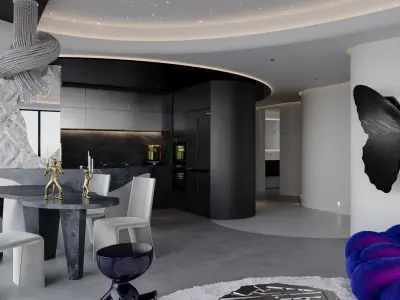 Dream living and dining room 3D model