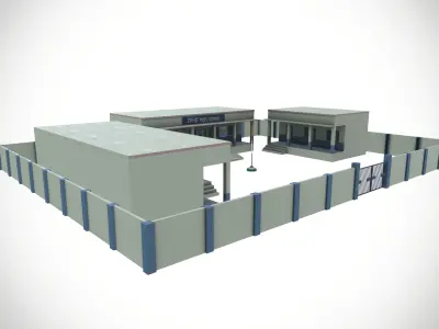 School Low-poly 3D model