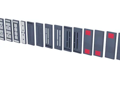 Death Star hallway walls and doors - 1-18 scale Kenner Hasbro 3D Model Pack