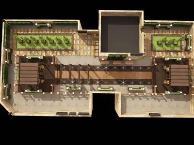 3D model of Roof Garden residential apartment with full details 3D model