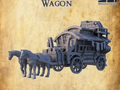 Nomad Merchant Wagon Tabletop Terrain 28 MM 3D print model