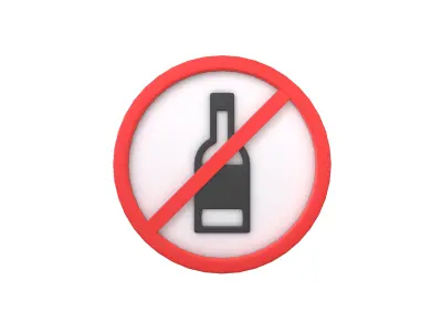 Prohibited Alcohol Symbol V1 001 Low-poly 3D model