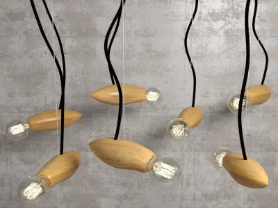 Wooden Bee Lamp 3D model