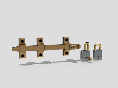 Diorama Vintage Door latch N locks 3D print model