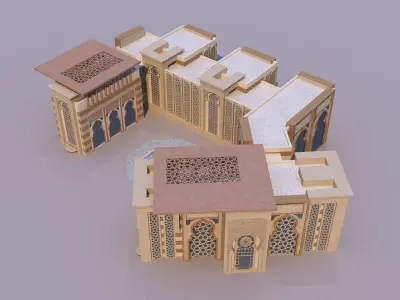 0166 - Islamic Facade Building 3D model