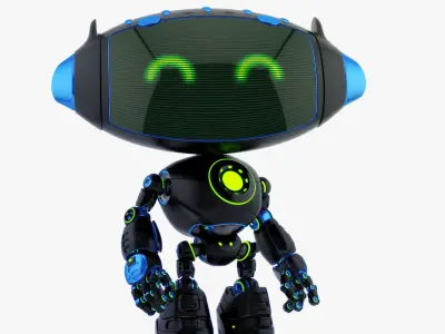 BLACK CUTE CAT BOT 3D model