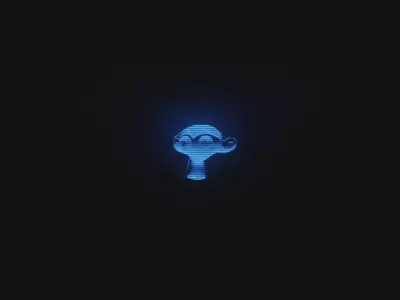 Hologram smurfs in wallpaper 3D model