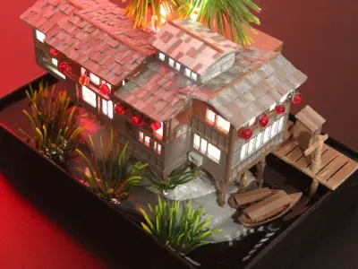 Japanese Style Boathouses - Ine no Funaya Free 3D print model