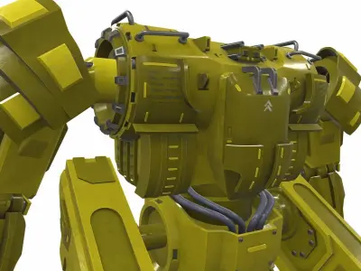 Battle mech robot piston 3Y 3D model