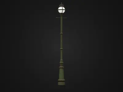 Old Hungarian Street Light 01 Low-poly 3D model