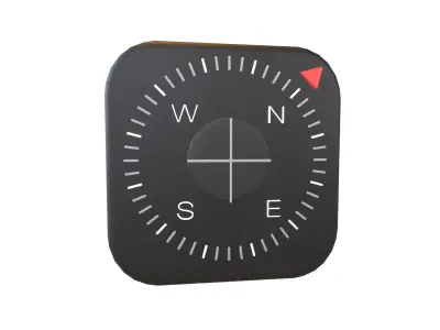 IOS Compass Icon v1 001 Low-poly 3D model