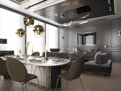  Luxury Living and Dining Room 