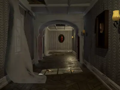 Modular Derelict Corridor Low-poly 3D model