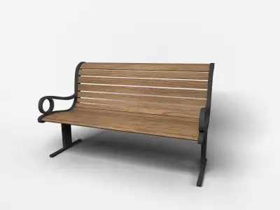 Bench park Free low-poly 3D model