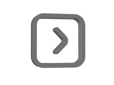 3d angle square left Low-poly 3D model