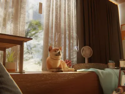 This is a dog living room 3D model