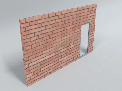 laos door Wall Low-poly 3D model