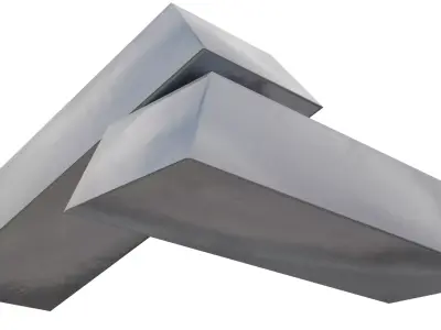 Silver Bar Low-poly 3D model