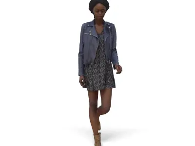 Walking Woman with Dress CWom0337-HD2-O03P01-S 3D model