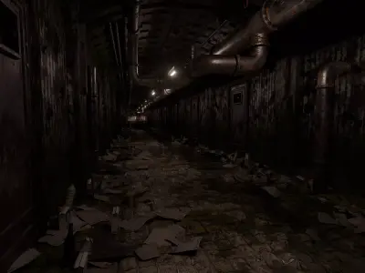 Abandoned Underground Hallway Scene 3D model