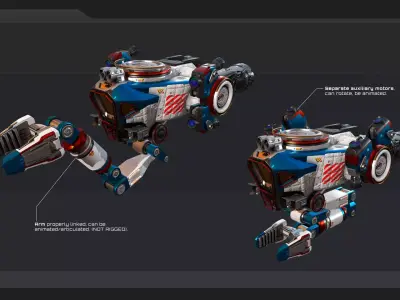 SCARAB Multi purpose Vehicle Spacecraft  Low-poly 3D model