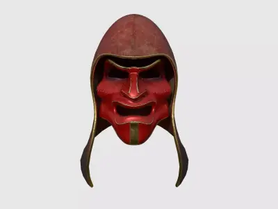 Assassin Mask A07 Red Gold - Character Design Fashion Low-poly 3D model