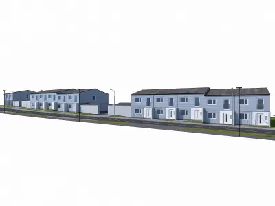 Neighborhood Houses 03  Low-poly 3D model