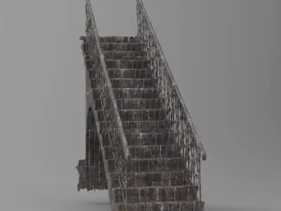 Baroque Stair pillars design 4  3D model