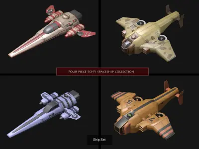 Spaceship Collection aro spacecraft 3D Model Pack