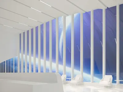 Sci-fi white interior 03 3D model