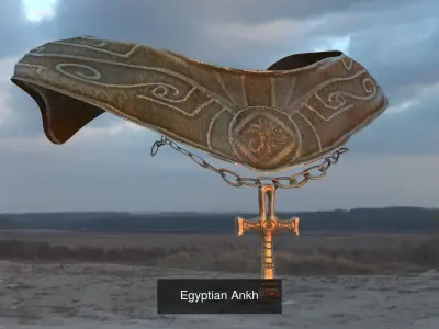 Egyptian pharaoh statues 1 3D Model Pack