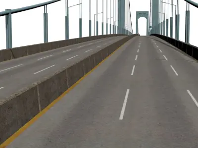 Bronx Whitestone Bridge Low-poly 3D model