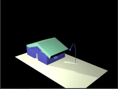 house with lamp on top 3D model