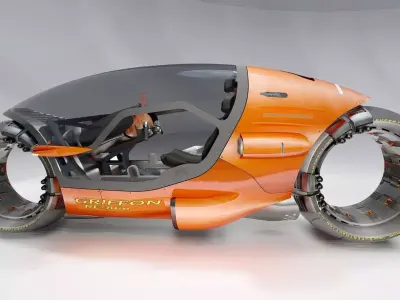 Sci-Fi Futuristic Motorcycle  Cyberpunk Hover Bike 3D model
