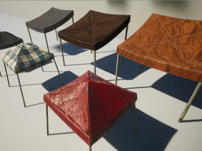 Awnings and Canopies Low-poly 3D model